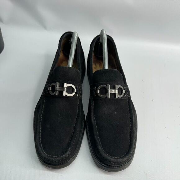 SALVATORE FERRAGAMO Men’s Diego Black Suede Horse Bit Loafers US 7.5‎ main image 4